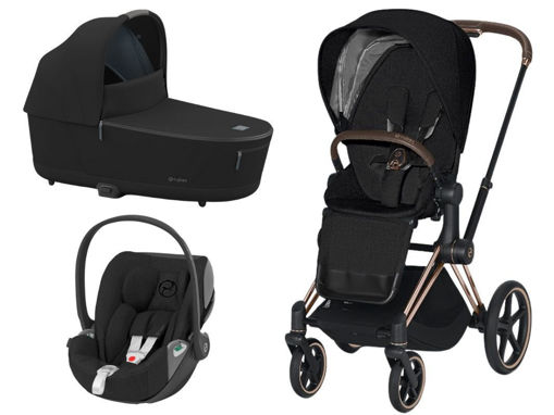 Immagine di Cybex trio Priam plus 4.0 telaio rosegold-stardust black - Passeggini trio e duo