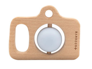 Immagine di Bamboom fotocamera in legno e silicone azzurro - Giocattoli in legno
