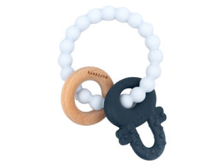 Immagine di Bamboom massaggiagengive in legno e silicone chiave blu e azzurro - Massaggiagengive