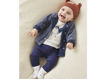Immagine di Noukie's completo cardigan, t-shirt e pantaloni bianco-blu tg 6 m