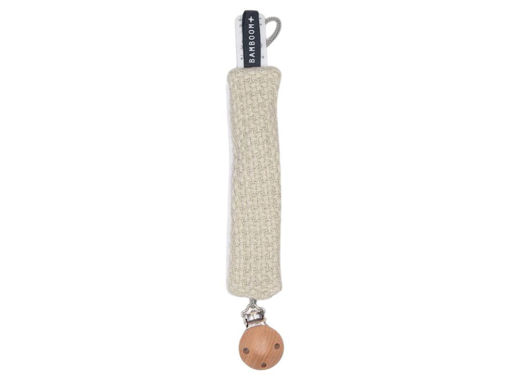 Immagine di Bamboom portaciuccio SoftStone con clip in legno avorio - Portaciuccio e catenelle