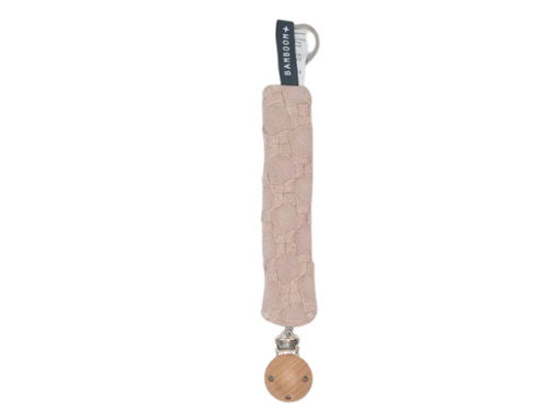 Immagine di Bamboom portaciuccio Honey con clip in legno rosa scuro - Portaciuccio e catenelle