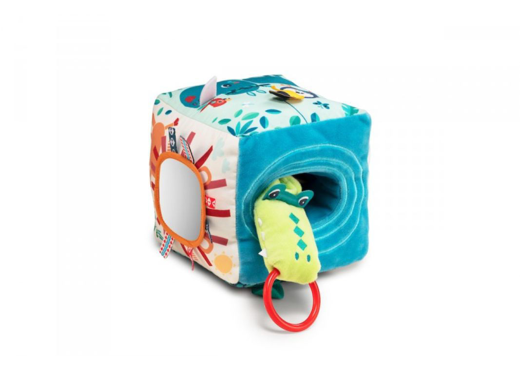 EverEarth Mini Cubo Attività Motorie – Giocattolo Educativo In Legno 15 Cm – 6 Giochi – Da Viaggio – 18+ Mesi EE33940