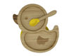 Immagine di Ecomikro piatto papera e cucchiaio bambù giallo - Piatti e posate