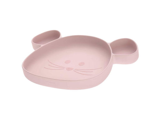 Immagine di Laessig piatto topolino in silicone rosa - Piatti e posate