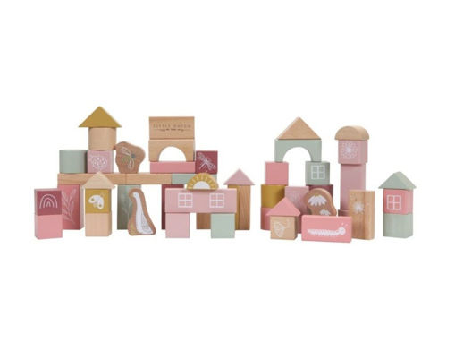 Immagine di Little Dutch blocchi da costruzione rosa - Giocattoli in legno