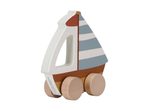 Immagine di Little Dutch barca in legno con ruote - Giocattoli in legno