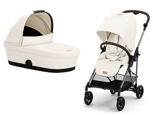 Immagine di Cybex Gold duo Melio cotton white - Passeggini trio e duo