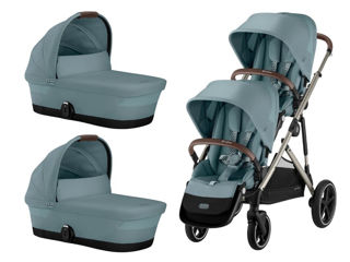 Immagine di Cybex passeggino gemellare Gazelle S + 2 navicelle tpe-stormy blue - Passeggini gemellari