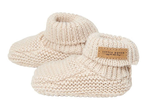 Immagine di Little Dutch babbucce in maglia tg 6-12 mesi sabbia - Calzine per neonato