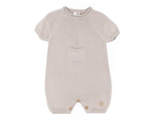 Immagine di Bamboom pagliaccetto con tasca knitted cammello 540 tg 1 mese - Tutine