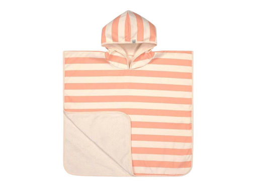 Immagine di Laessig accappatoio poncho block stripes milky peach - Accappatoi