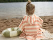 Immagine di Laessig accappatoio poncho block stripes milky peach