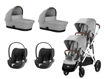 Immagine di Cybex trio gemellare Gazelle S silver-stone grey - Passeggini gemellari