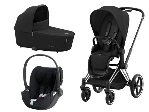 Immagine di Cybex trio Priam 4.0 con Cloud T chrome black-sepia black - Passeggini trio e duo