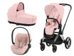 Immagine di Cybex trio Priam 4.0 con Cloud T chrome black-peach pink - Passeggini trio e duo