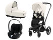 Immagine di Cybex trio Priam 4.0 con Cloud T chrome black-off white - Passeggini trio e duo