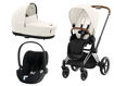 Immagine di Cybex trio Priam 4.0 con Cloud T chrome brown-off white - Passeggini trio e duo