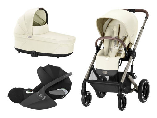 Immagine di Cybex trio Balios S Lux taupe-seashell beige con Cloud T Comfort sepia black - Passeggini trio