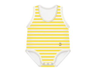 Immagine di J BIMBI body taglia unica 0-36 mesi bianco a righe giallo - Body neonato