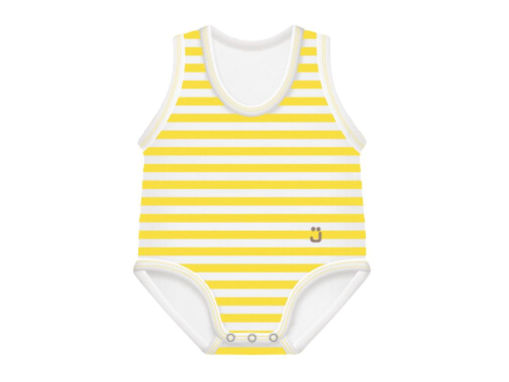 Immagine di J BIMBI body taglia unica 0-36 mesi bianco a righe giallo - Intimo bimbo