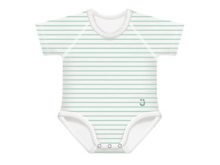 Immagine di J BIMBI body taglia unica 0-36 mesi bianco a righe verde acqua - Body neonato