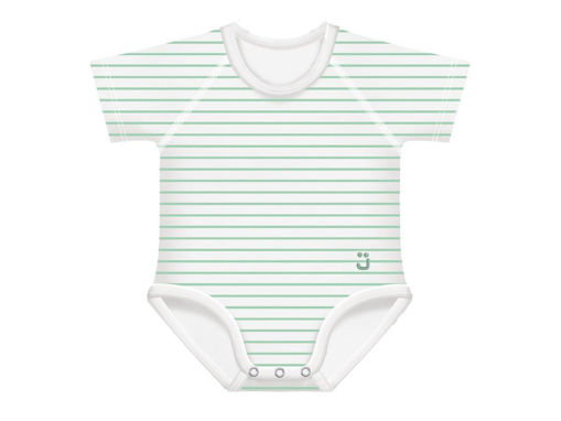 Immagine di J BIMBI body taglia unica 0-36 mesi bianco a righe verde acqua - Body neonato