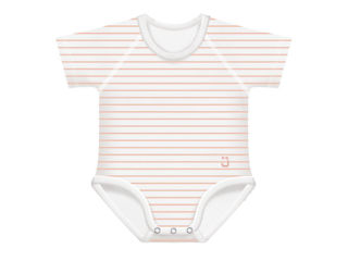 Immagine di J BIMBI body taglia unica 0-36 mesi bianco a righe arancione - Body neonato