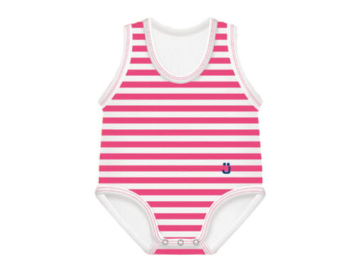 Immagine di J BIMBI body taglia unica 0-36 mesi bianco a righe rosa - Body neonato