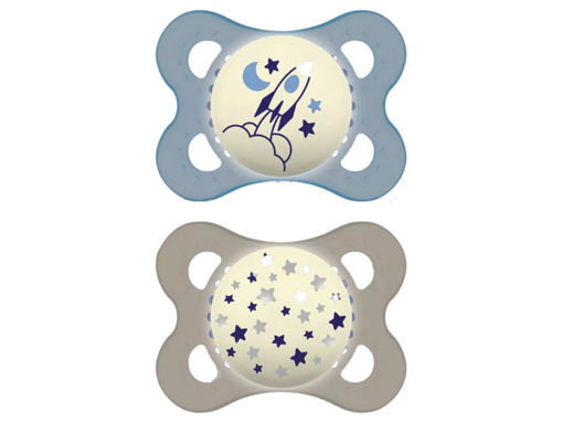 Immagine di MAM ciuccio Original Night silicone 2-6 mesi 2 pz azzurro - Ciucci