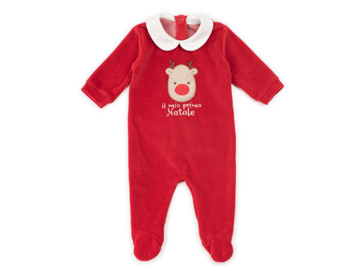 Immagine di Coccodè tutina in ciniglia con ricamo rosso-scozzese grigio rosso C58900-273 tg 6 mesi - Tutine