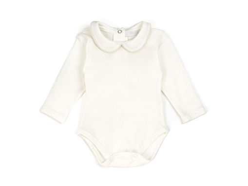 Immagine di Coccodè body camicia in interlock colletto con profilo panna-panna C58116-1 tg 1 mese - T-Shirt e Top