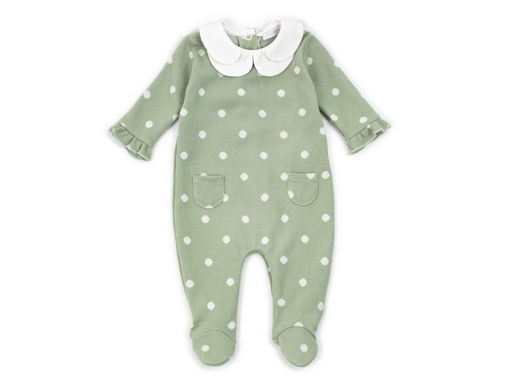 Immagine di Coccodè tutina in jacquard con colletto in twill verde aloe C58031-54 tg 1 mese - Tutine