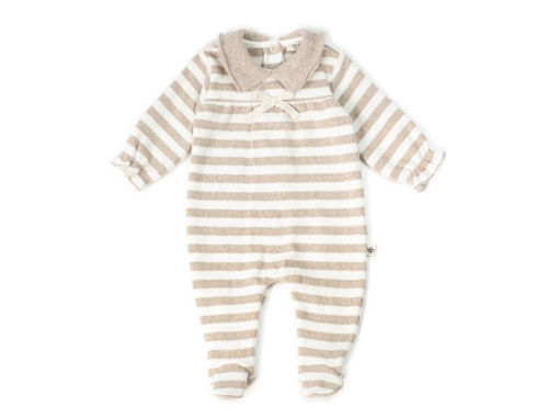 Immagine di Coccodè tutina in caldo jersey con fiocchetto nocciolina C58029-60 tg 1 mese - Tutine