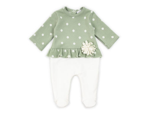 Immagine di Coccodè tutina in jacquard e felpa panna/verde aloe C58032-1/54 tg 1 mese - Tutine