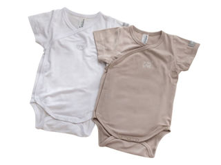 Immagine di Bamboom body mezza manica bianco-cammello 2 pz 528-33 tg 0-1 mese - Body neonato