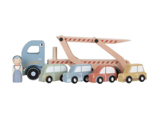 Immagine di Little Dutch camion porta macchine in legno - Giocattoli in legno