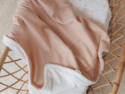 Immagine di Bamboom coperta culla Goffrato bambù organico + spugna peluche 100 x 75 cm nude pink - Corredino nanna