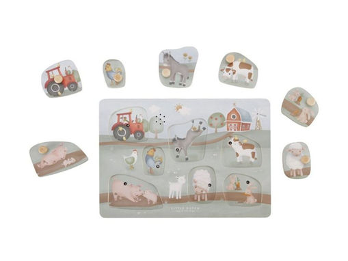 Immagine di Little Dutch puzzle sonoro Little Farm - Giocattoli in legno