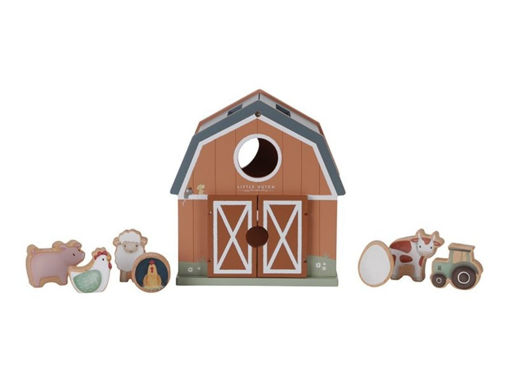 Immagine di Little Dutch cubo con forme ad incastro Little Farm - Giocattoli in legno