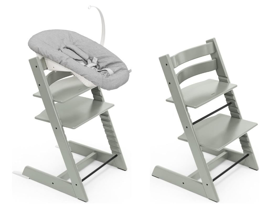 Sedia Tripp Trapp Stokke Con Newborn Set - Verde Glaciale E Grigio, Per Neonati Fino A 9kg - Foto 4