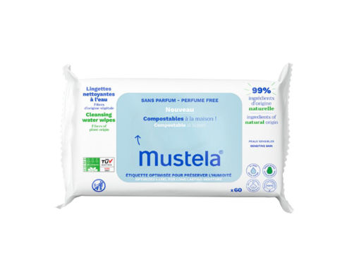 Immagine di Mustela salviette all'acqua compostabili 60 pz - Creme bambini