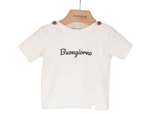Immagine di Bamboom maglietta con stampa e bottoncini spalle off white 500PE tg 6 mesi - T-Shirt e Top