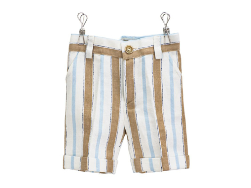 Immagine di Pure pantaloni all'inglese riga azzurro-ecrù PC01271 tg 18 mesi - Pantaloni