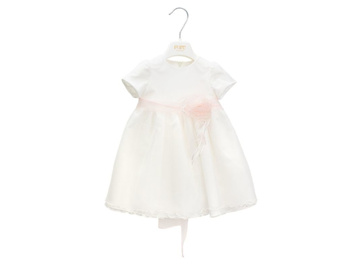Immagine di Pure abitino panna cipria cintura fiori PC01242 tg 6 mesi - Vestiti