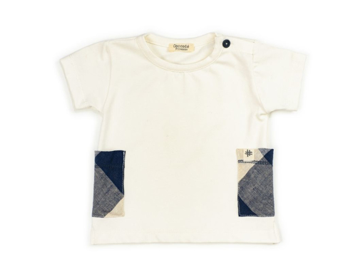 Immagine di Coccodè t-shirt panna-blu quadro C59201 tg 3 mesi - T-Shirt e Top