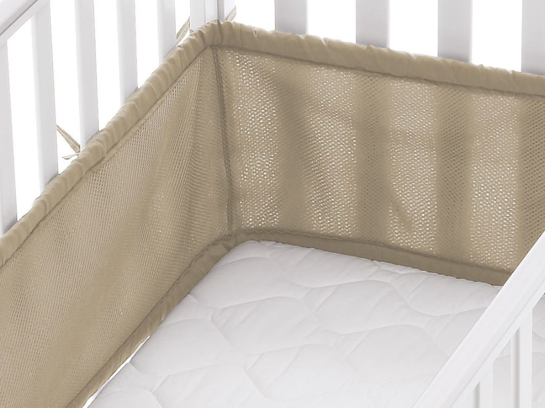 Paracolpi Per Lettino Neonati 2 Pezzi - Rete Air Mesh Traspirante 128x30cm, Grigio Stelle - Foto 3