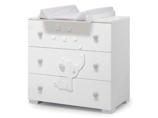 Immagine di Erbesi comò Elly con prolunga fasciatoio bianco grigio - Cassettiere fasciatoio