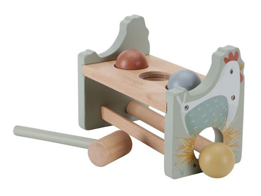 Immagine di Little Dutch gioco del martello sulle uova Little Farm - Giocattoli in legno