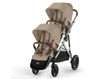 Immagine di Cybex passeggino doppio Gazelle S tpe-almond beige - Passeggini gemellari